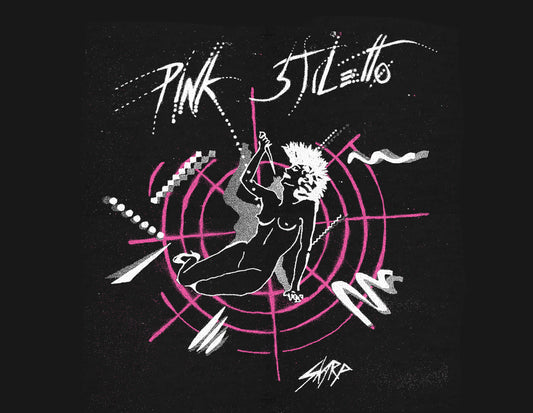 Pink Stiletto - black Tshirt Design1