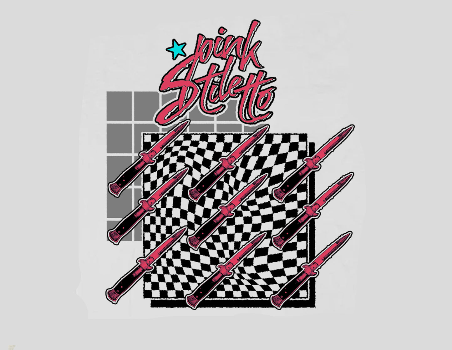 Pink Stiletto - white Tshirt Design2
