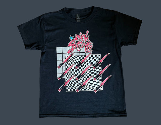 Pink Stiletto - black Tshirt Design2
