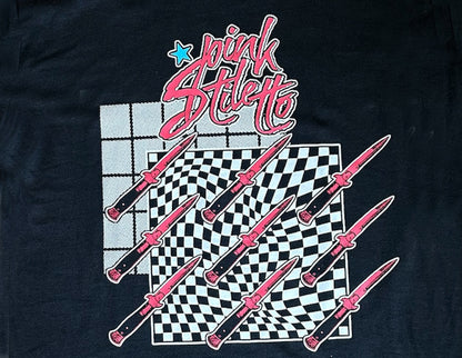 Pink Stiletto - black Tshirt Design2